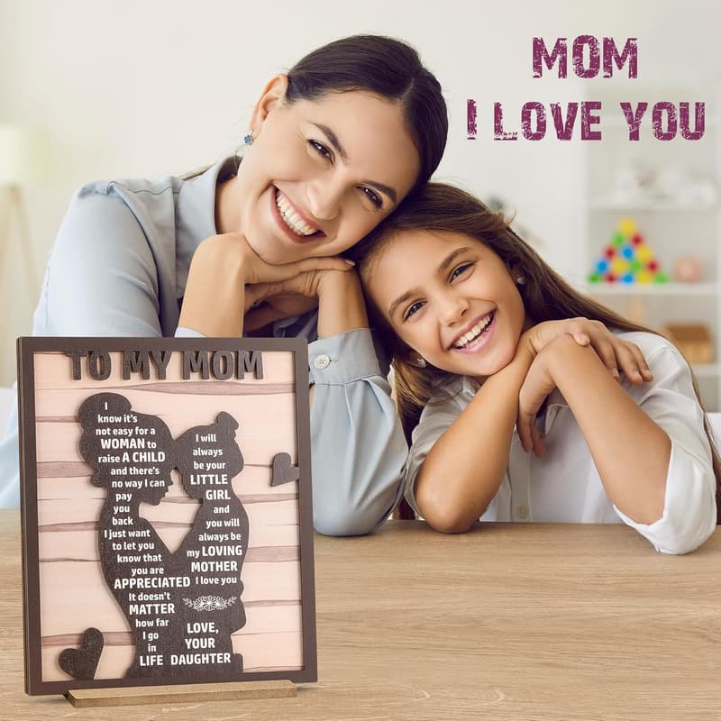 Best Mom Ever Wooden Plaque - Perfect Gift for Mother's Day