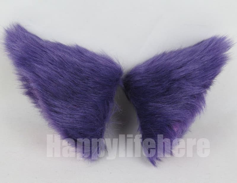 Halloween Cat Ears & Tail Costume Set - Purple