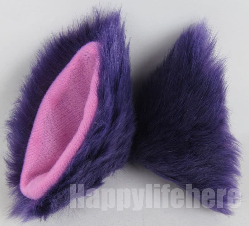 Halloween Cat Ears & Tail Costume Set - Purple
