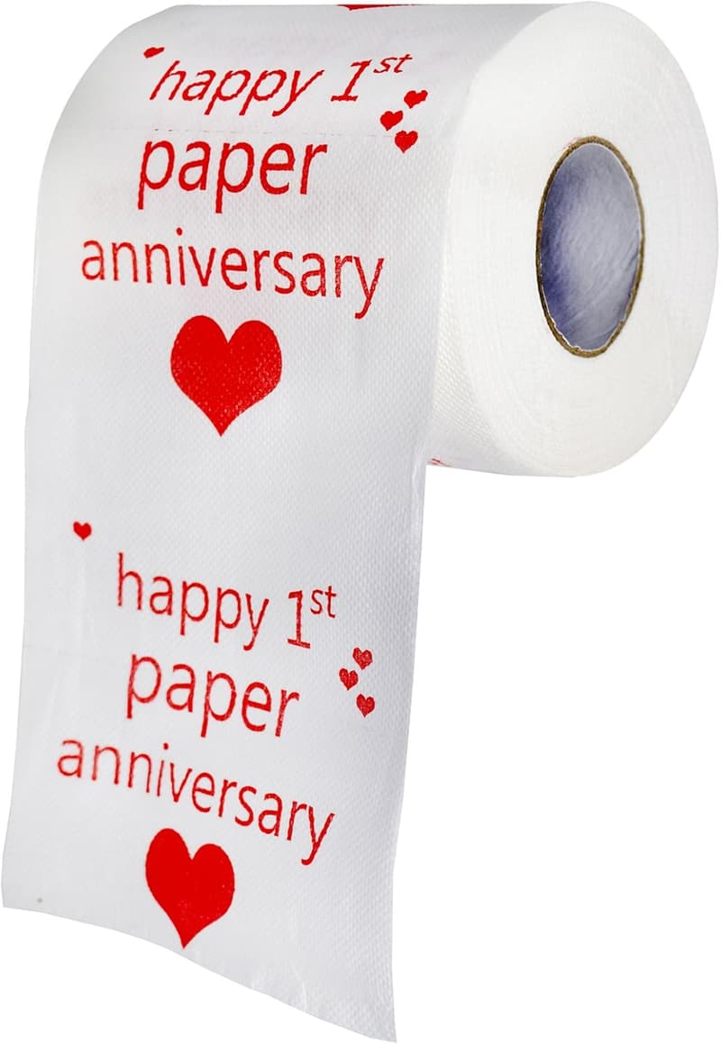First Anniversary Funny Toilet Paper Gag Gift for Couples