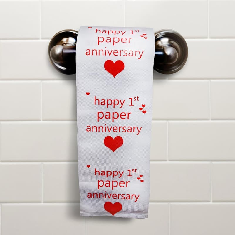 First Anniversary Funny Toilet Paper Gag Gift for Couples