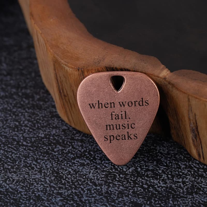 Engraved Copper Guitar Pick Gift for Music Lovers