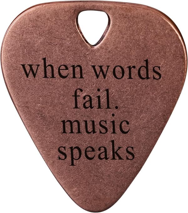 Engraved Copper Guitar Pick Gift for Music Lovers