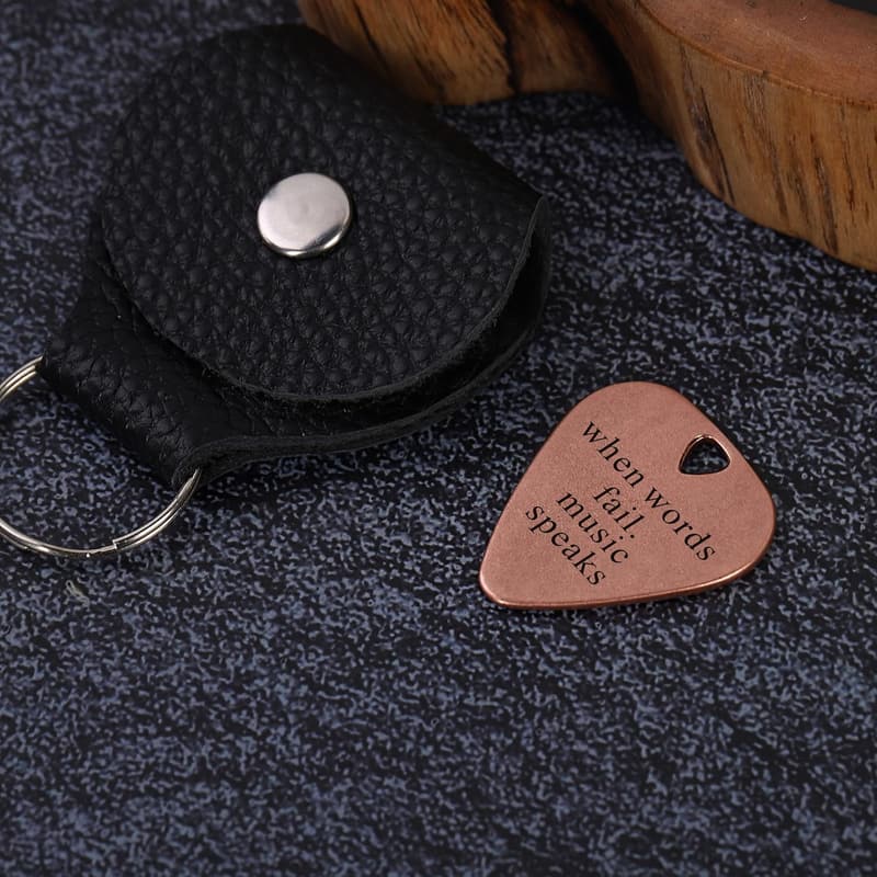 Engraved Copper Guitar Pick Gift for Music Lovers
