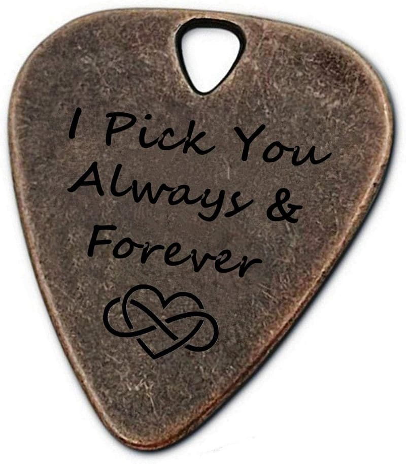 Anniversary Guitar Pick Gift for Couples - Bronze 