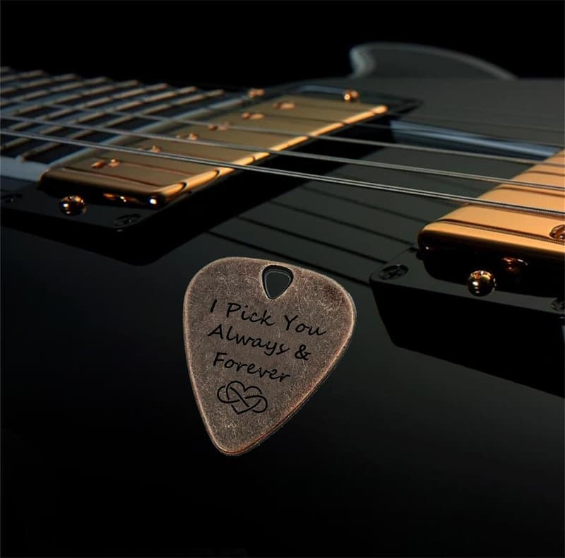 Anniversary Guitar Pick Gift for Couples - Bronze 