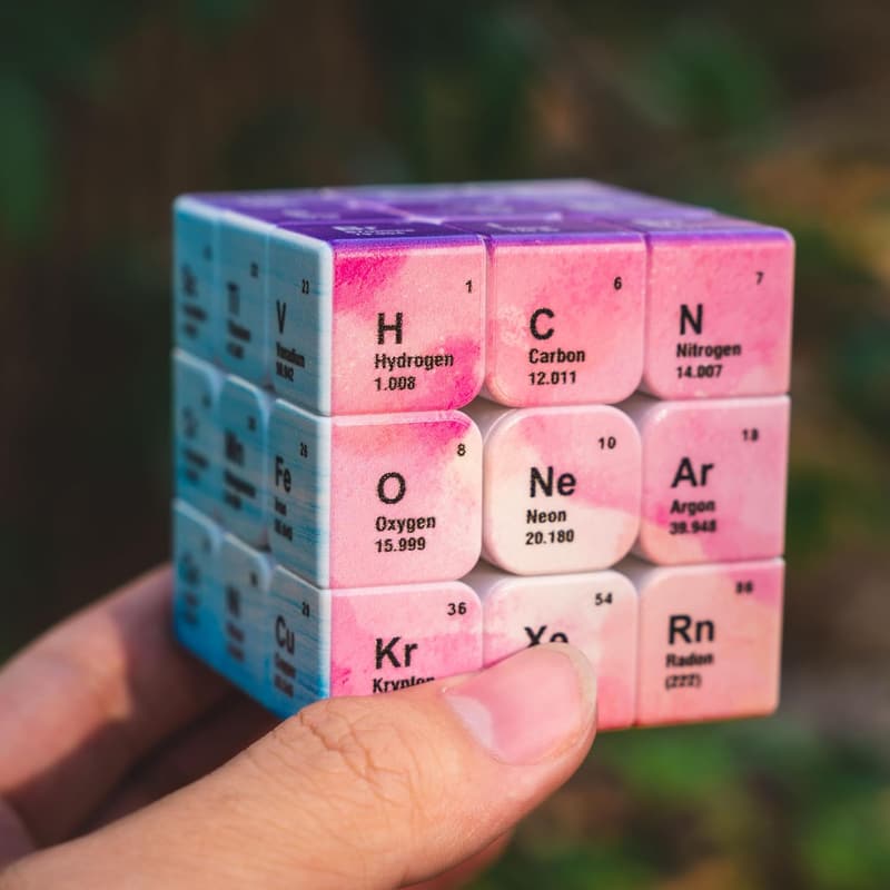 3x3 Speed Cube Puzzle - Cuberspeed Periodic Table Design