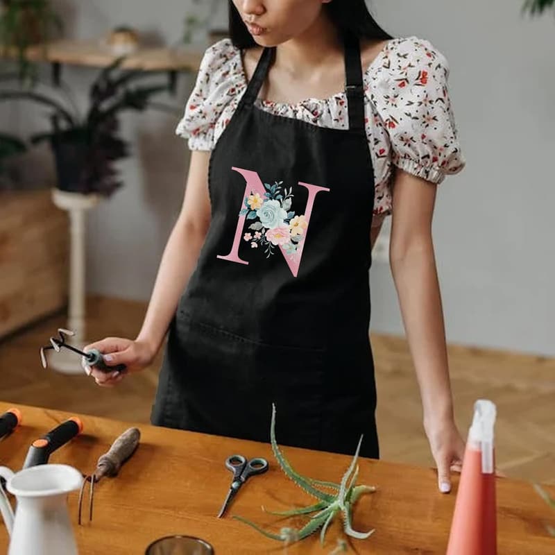 Cute Personalized Aprons with Pockets for Mom's Birthday