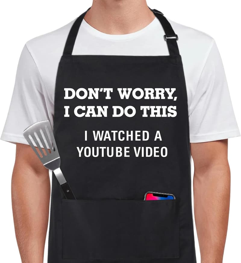 Funny Cotton Apron for Men & Women with 2 Pockets