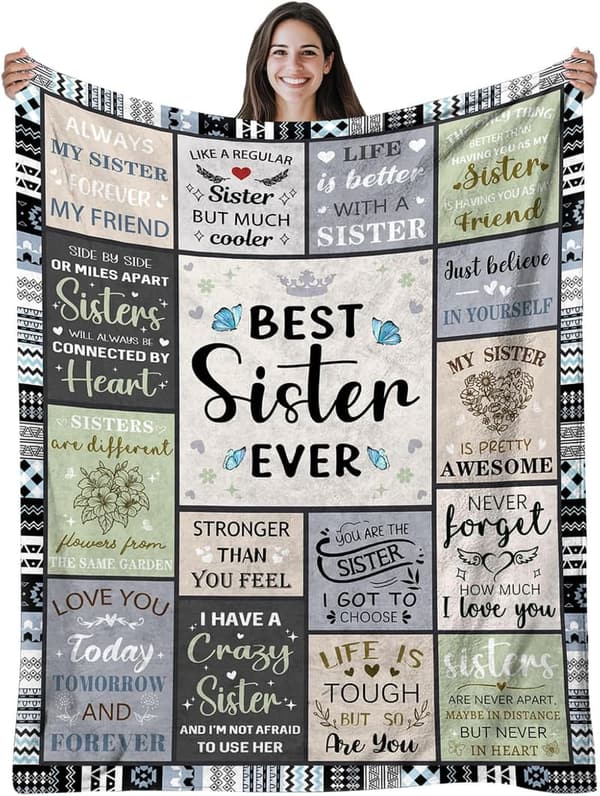 Best Sister Ever Flannel Throw Blanket - Perfect Gift for Any Occasion