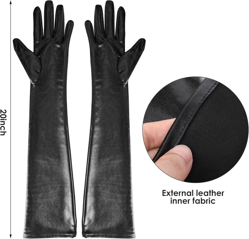 Halloween Cat Woman Costume Accessory Set - Black Mask & Gloves