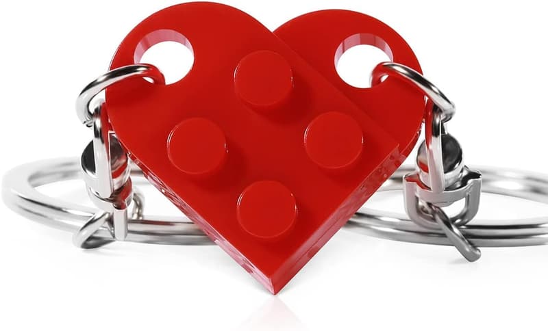 Valentine's Day Matching Heart Keychain Set for Couples
