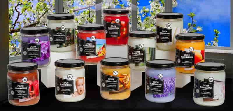 Vanilla Scented Odor-Eliminating Candle Set, 80-Hour Soy Blend