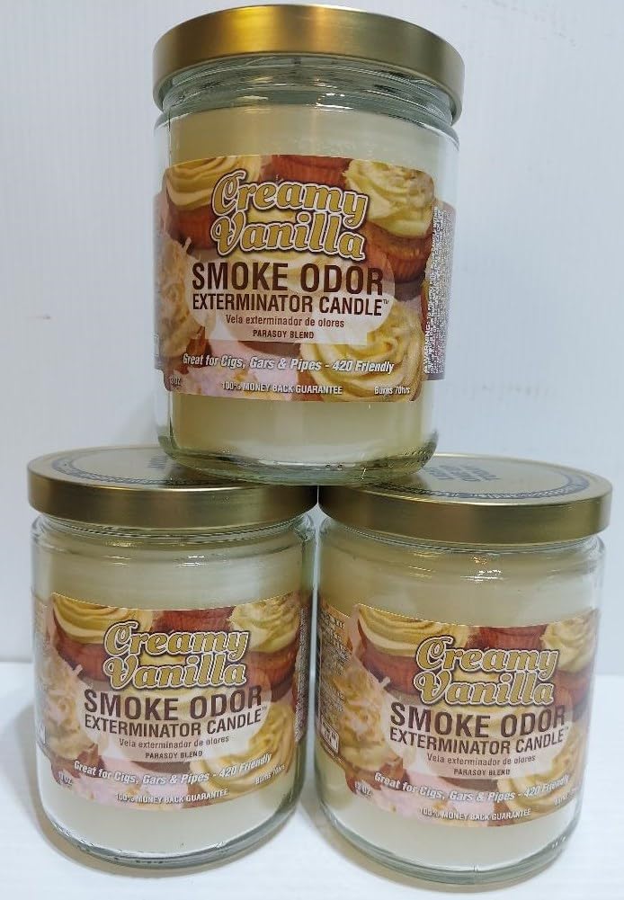 Creamy Vanilla Smoke Odor Eliminator Candle, 13 oz (Set of 3)