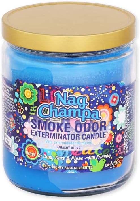 Smoke Odor Eliminator Jar Candle, Nag Champa Scent, 13 oz