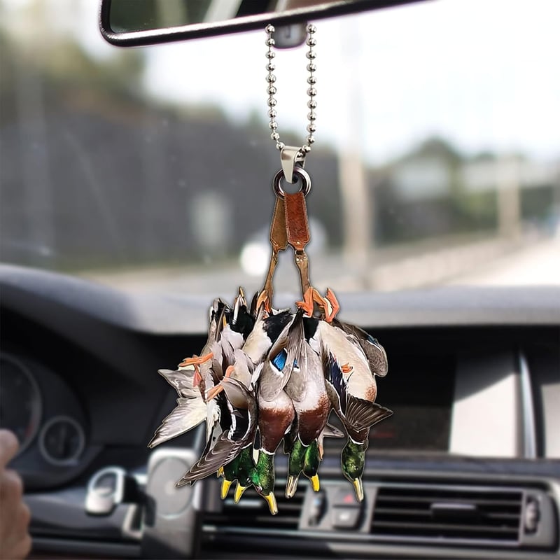 Christmas Duck Hunting Car Mirror Ornament
