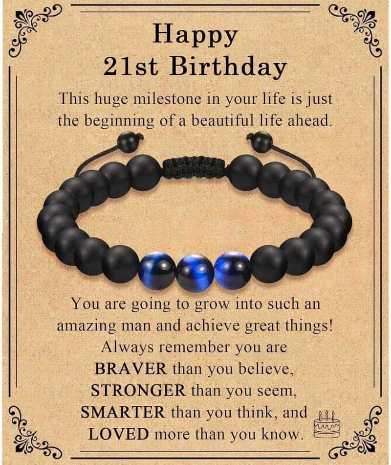 13th-60th Birthday Bracelet for Men - Son, Husband, Dad, Friend
