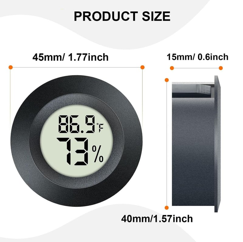 Mini Digital Thermometer Hygrometer 2-Pack for Indoor & Outdoor Use