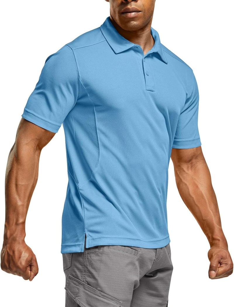 Men's Tactical UPF 50+ Polo Shirt - Lightweight Dry Fit