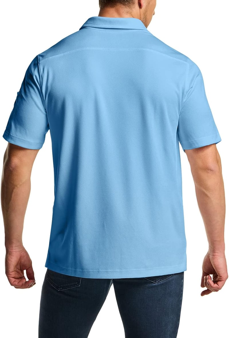 Men's Tactical UPF 50+ Polo Shirt - Lightweight Dry Fit