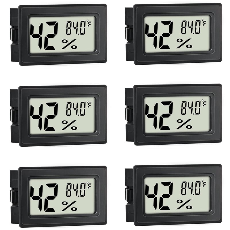 6-Pack Mini Digital Hygrometer Thermometers for Indoor Use