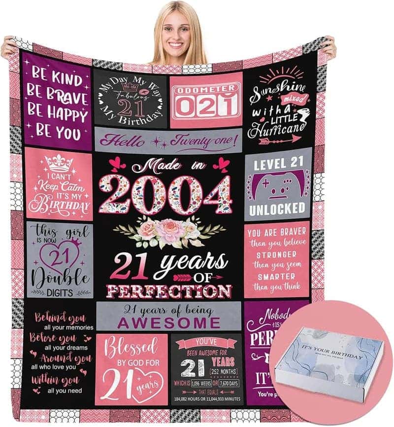 21st Birthday Blanket Gift for Women