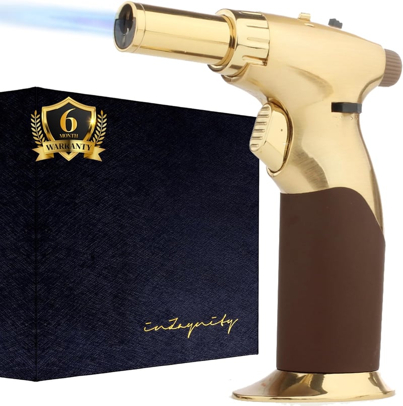 Refillable Dual Flame Butane Torch for Cooking & Crafts