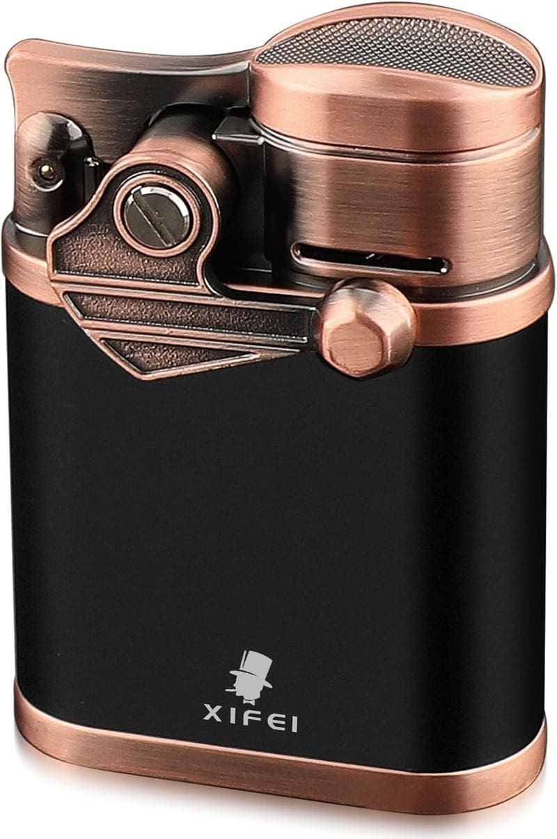 Men's Windproof 4-Jet Cigar Lighter with Holder – Bronze