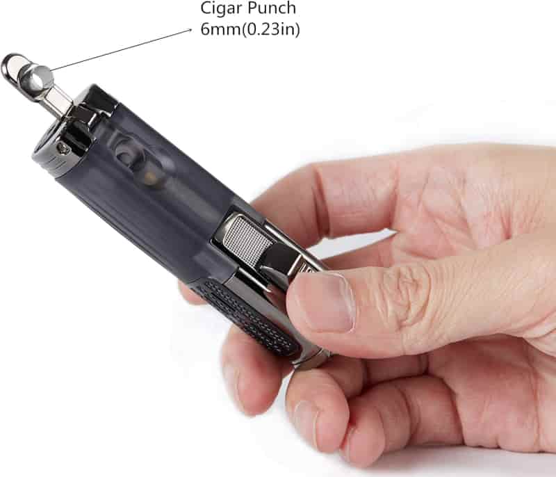 Cigar Lighter Triple Jet Torch with Punch, Charcoal 2-Pack