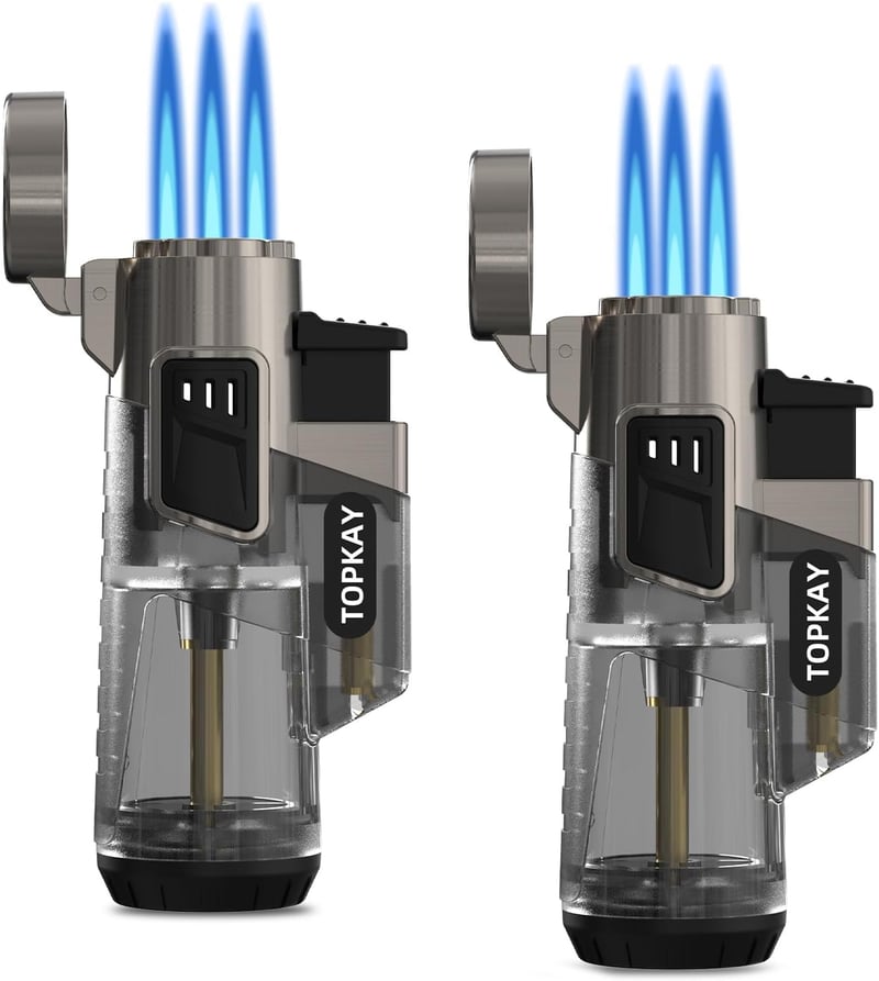 Triple Jet Flame Windproof Torch Lighters, 2-Pack