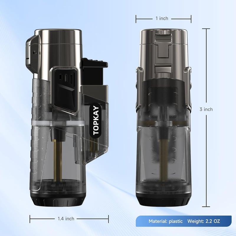 Triple Jet Flame Windproof Torch Lighters, 2-Pack