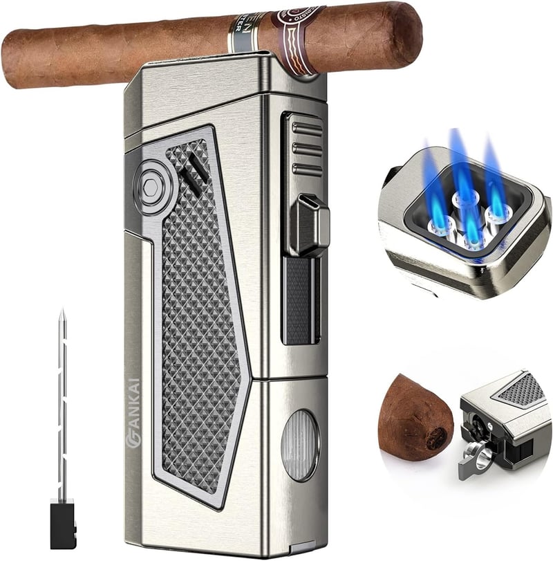 Gift Box Cigar Lighter - 4-Torch Jet Flame