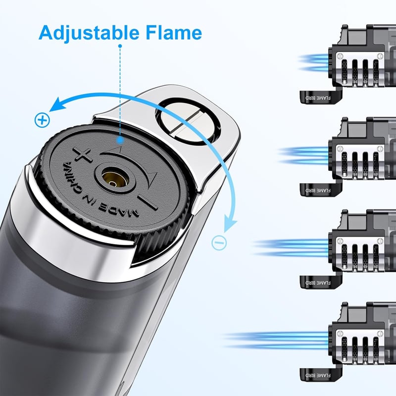 Windproof Triple-Jet Flame Torch Lighters, Refillable, 2-Pack