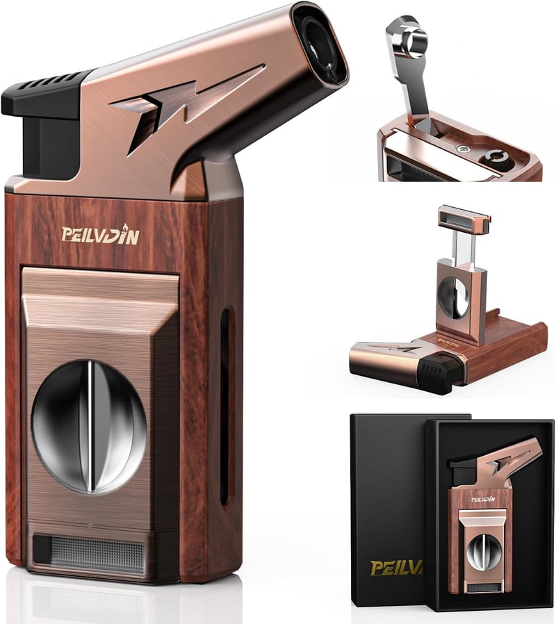 Gift Torch Lighter with Cutter and Punch for Men