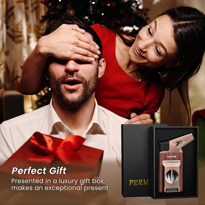 Gift Torch Lighter with Cutter & Windproof Jet Flame