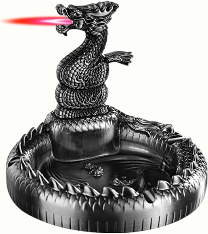 Dragon-Shaped Butane Torch Lighter, Refillable, Black