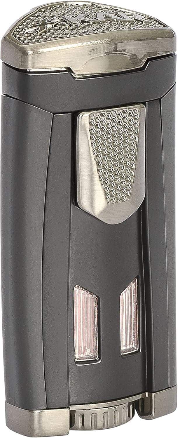 Triple Jet Silver Torch Lighter with Wind Resistance