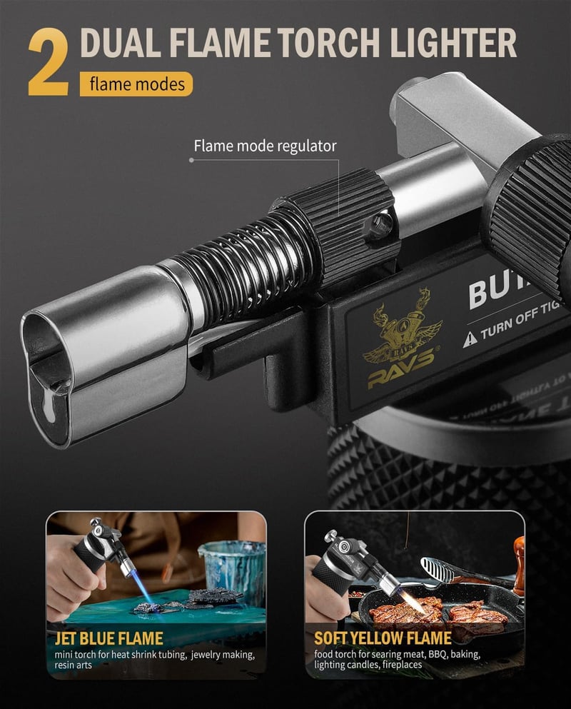 Refillable Dual Flame Kitchen Torch