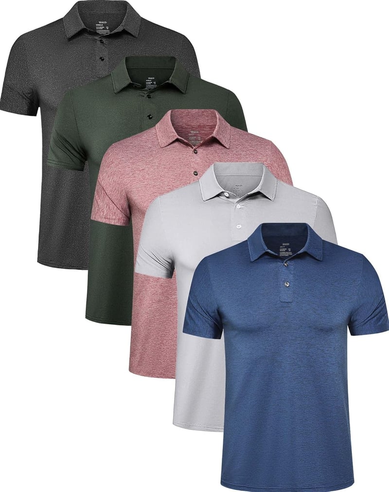 Men's Quick Dry Polo Shirt – 4/5-Pack for Golf & Workouts