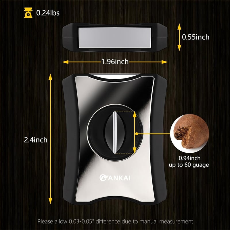 V-Cut Cigar Cutter with Punch and Stand, Stainless Steel Blade