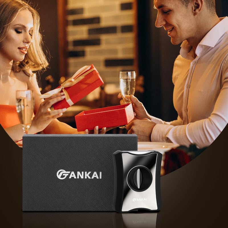 V-Cut Cigar Cutter with Punch and Stand, Stainless Steel Blade