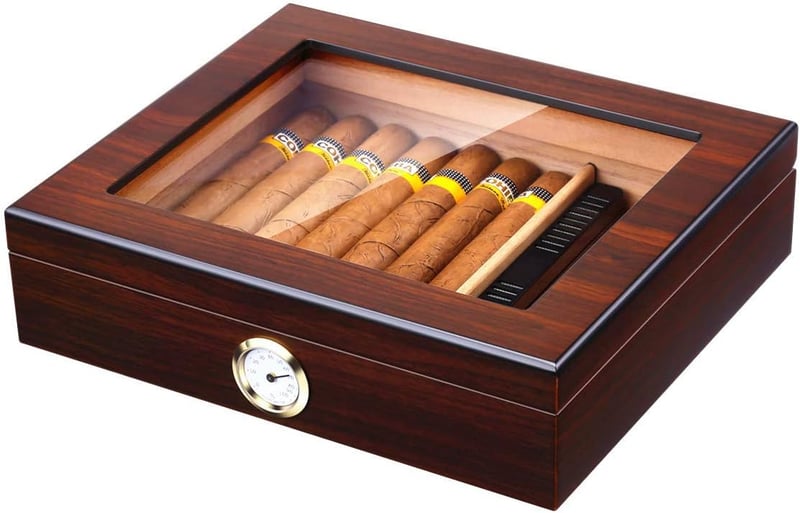 Handmade Cedar Cigar Humidor with Glass Top