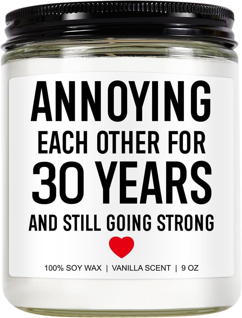 30th Anniversary Candle: Funny Gift for Couples or Parents