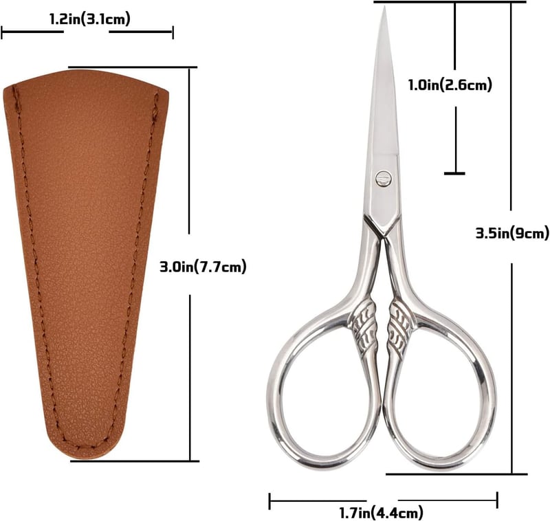 Facial Hair Grooming Scissors, Stainless Steel