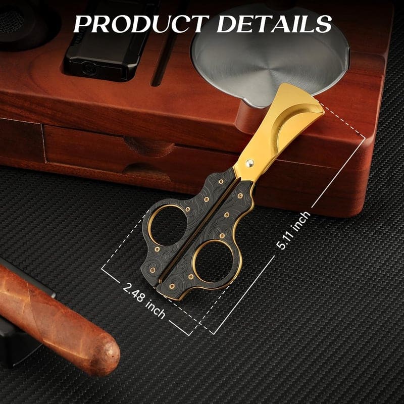 Bronze Carved Cigar Cutter Scissors