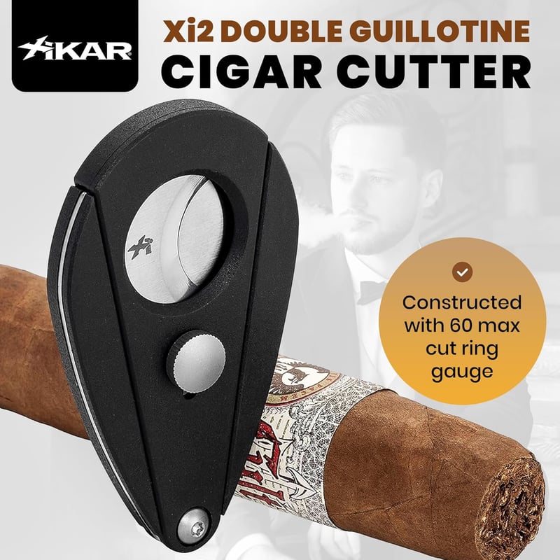 Cigar Cutter with 440 Steel Blades & Noir Finish
