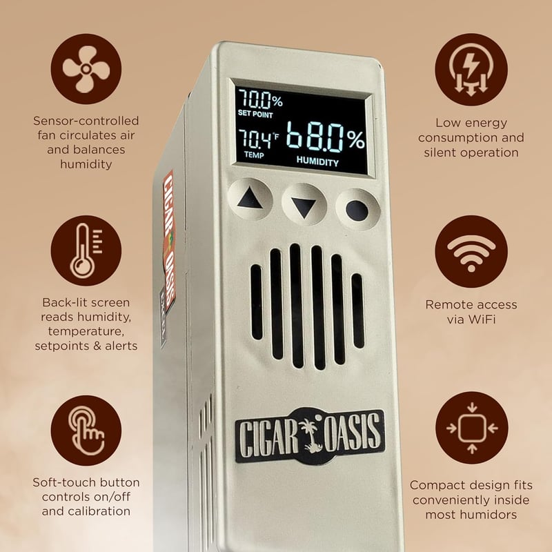 Electric Cigar Humidifier with LCD for 100-300 Cigars