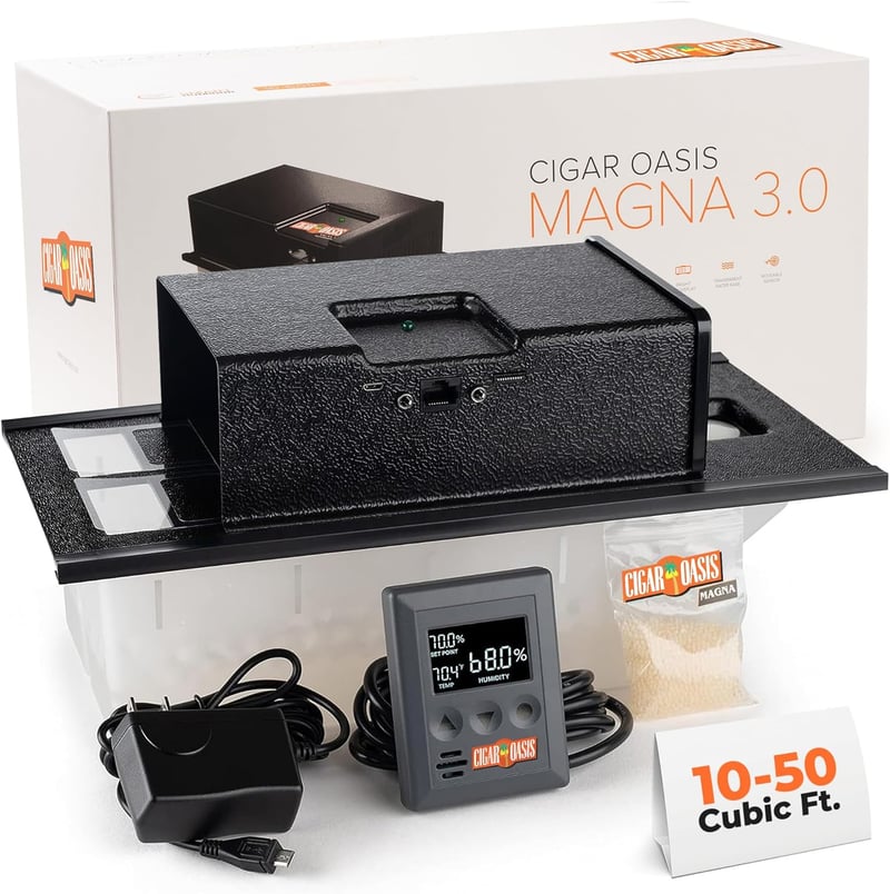 Cigar Humidor Humidifier with LCD Display & Sensor Fan