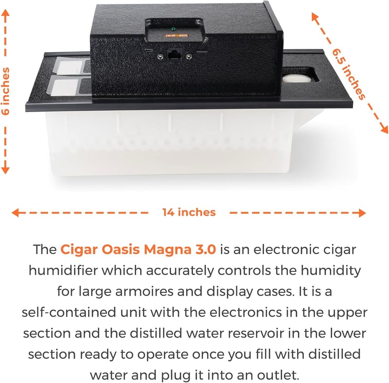 Cigar Humidor Humidifier with LCD Display & Sensor Fan
