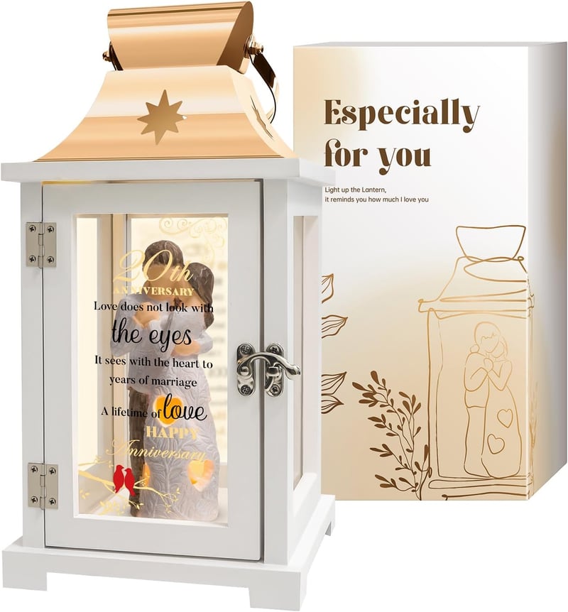 20th Anniversary Lantern Figurine Gift for Couples